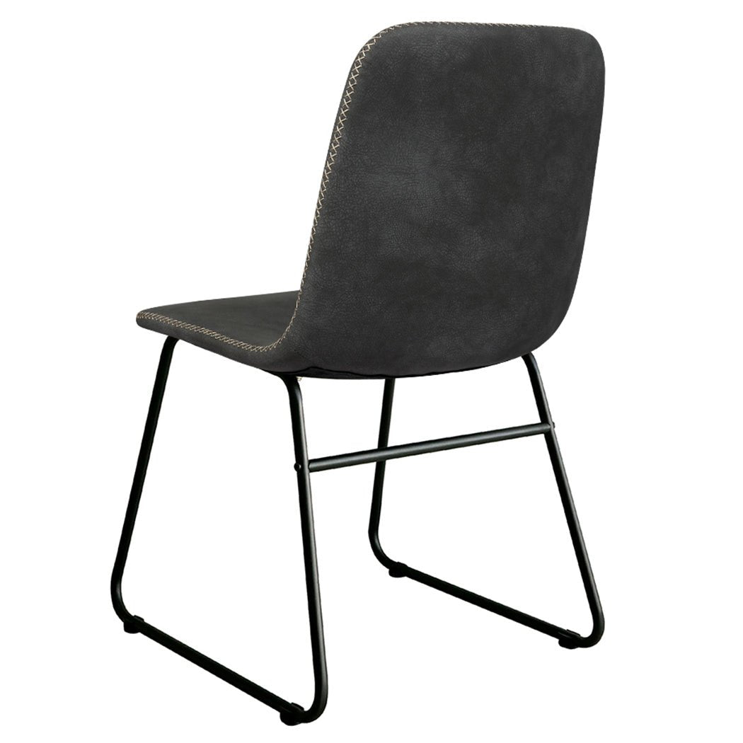 Set of 4 Retro Dining Chairs with Sleigh Legs for Kitchen Table - Black - Rivercity House & Home Co. (ABN 18 642 972 209) - Affordable Modern Furniture Australia