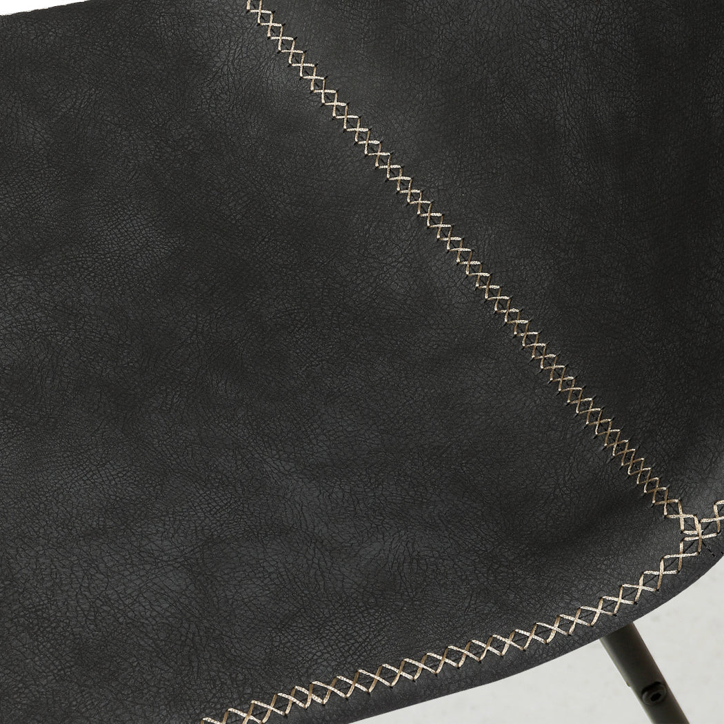 Set of 4 Retro Dining Chairs with Sleigh Legs for Kitchen Table - Black - Rivercity House & Home Co. (ABN 18 642 972 209) - Affordable Modern Furniture Australia