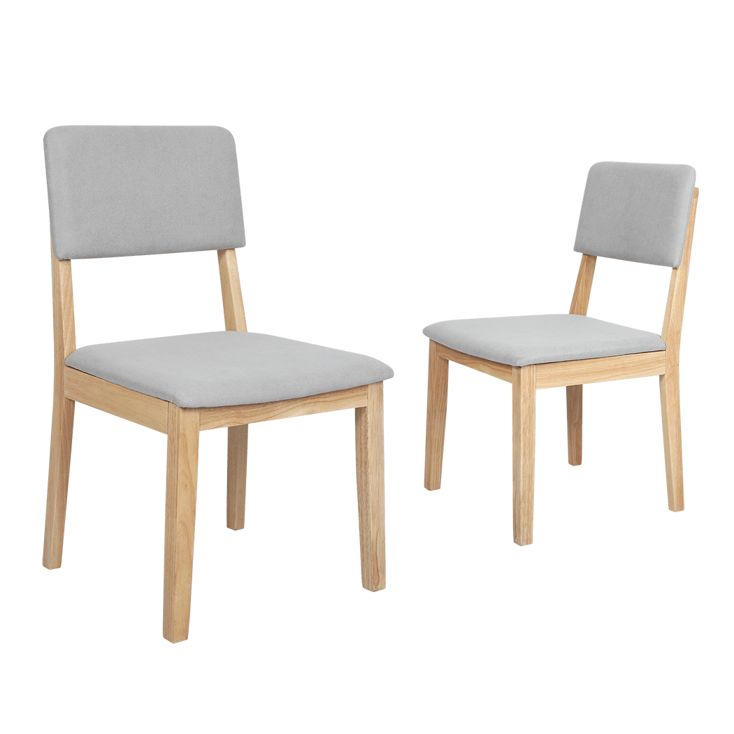 Set of 4 Upholstered Dining Chairs with Open Back - Natural & Grey - Rivercity House & Home Co. (ABN 18 642 972 209) - Affordable Modern Furniture Australia
