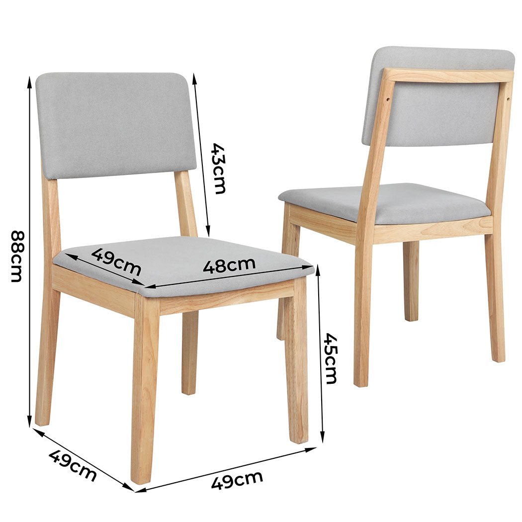Set of 4 Upholstered Dining Chairs with Open Back - Natural & Grey - Rivercity House & Home Co. (ABN 18 642 972 209) - Affordable Modern Furniture Australia