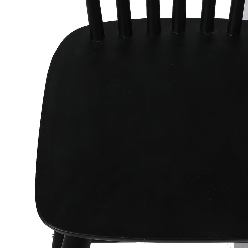 Set of 4 Windsor Dining Chairs with Solid Wood Frame - Black - Rivercity House & Home Co. (ABN 18 642 972 209) - Affordable Modern Furniture Australia