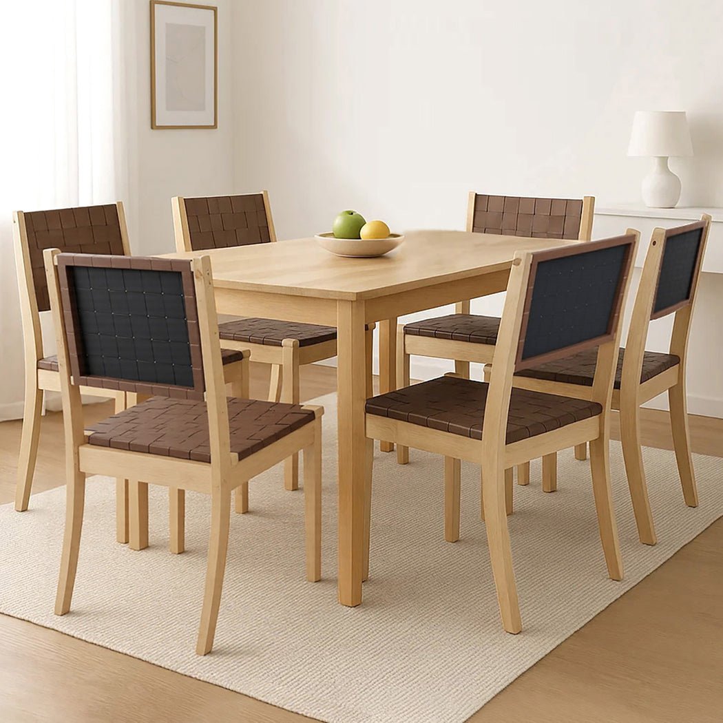 Set of 6 Dining Accent Lounge Chairs - Tan - Rivercity House & Home Co. (ABN 18 642 972 209) - Affordable Modern Furniture Australia
