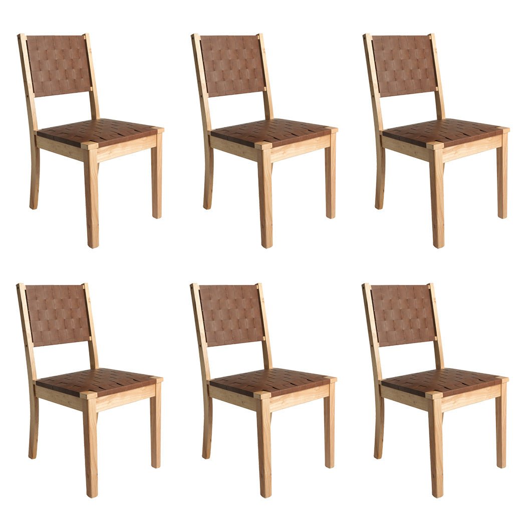 Set of 6 Dining Accent Lounge Chairs - Tan - Rivercity House & Home Co. (ABN 18 642 972 209) - Affordable Modern Furniture Australia