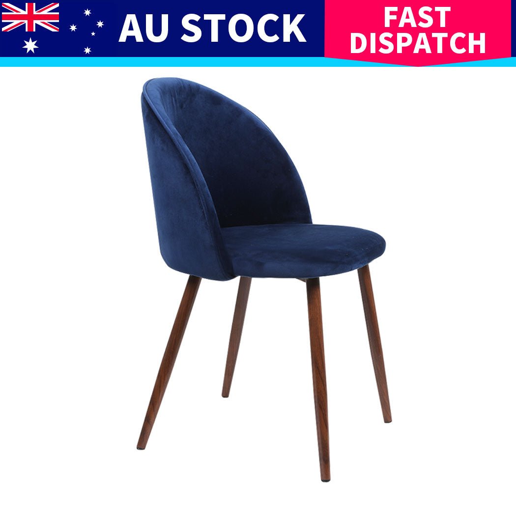Set of 6 French Provincial Dining Chairs - Navy Velvet - Rivercity House & Home Co. (ABN 18 642 972 209) - Affordable Modern Furniture Australia