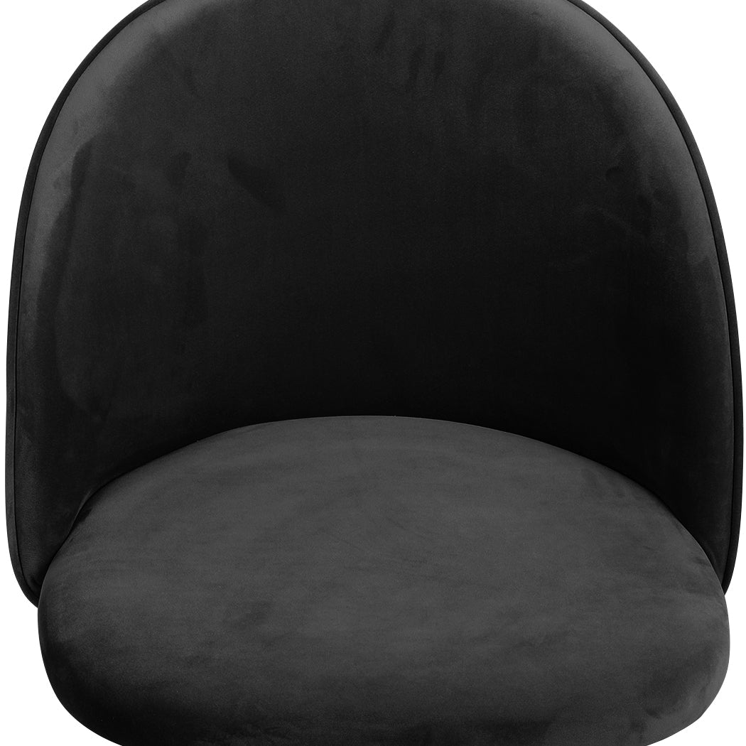 Set of 6 French Provincial Dining Chairs with Velvet Upholstery - Black - Rivercity House & Home Co. (ABN 18 642 972 209) - Affordable Modern Furniture Australia