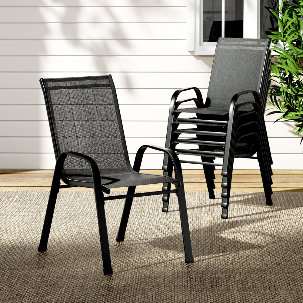 Garden Chairs Modern Outdoor Stackable Chairs Set Of Outdoor