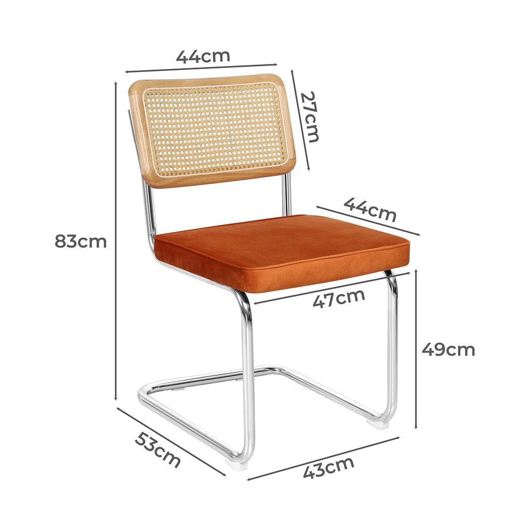 Set of 6 Rattan Dining Chairs with Rubberwood Frame - Natural Green - Rivercity House & Home Co. (ABN 18 642 972 209) - Affordable Modern Furniture Australia