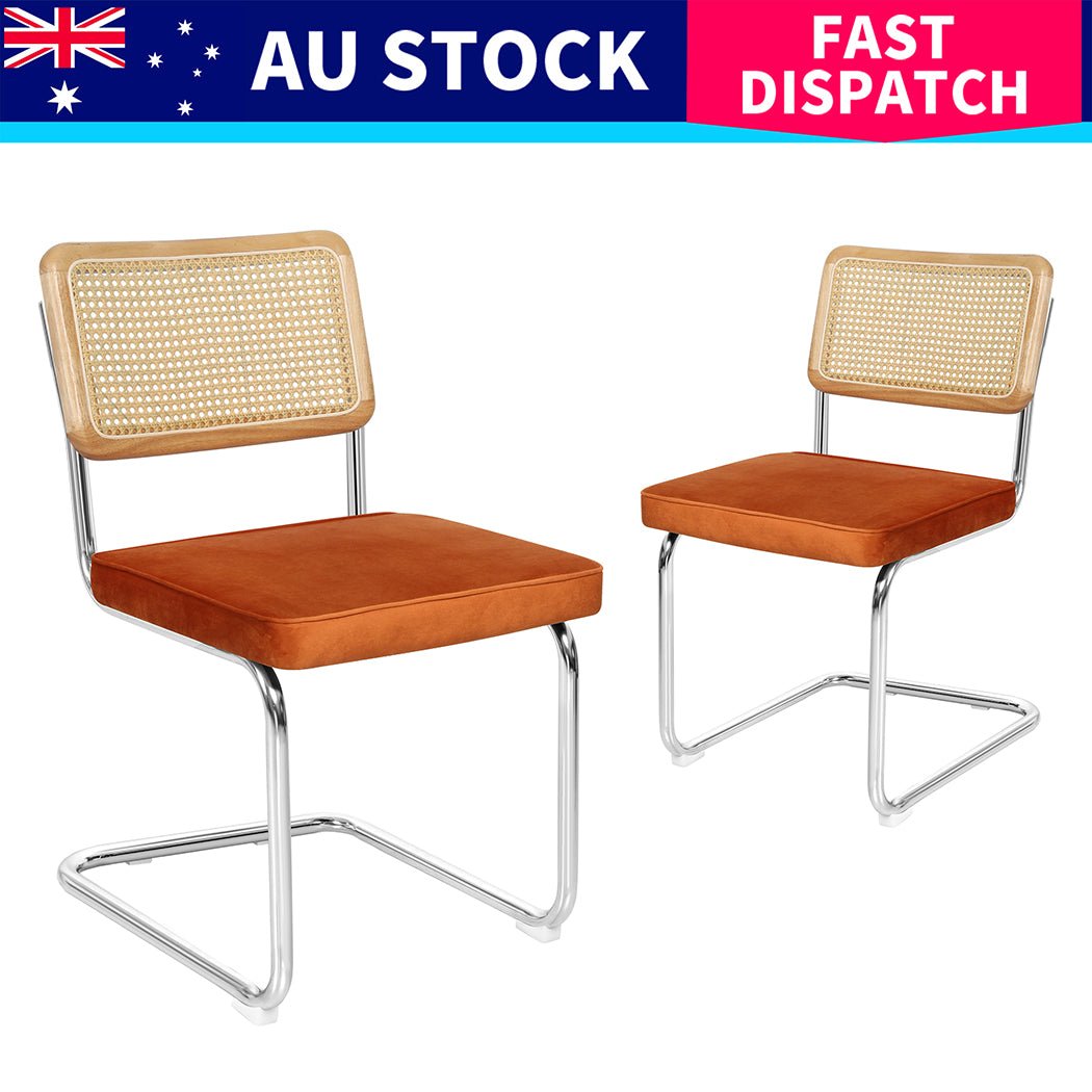 Set of 6 Rattan Dining Chairs with Rubberwood Frame - Natural Green - Rivercity House & Home Co. (ABN 18 642 972 209) - Affordable Modern Furniture Australia