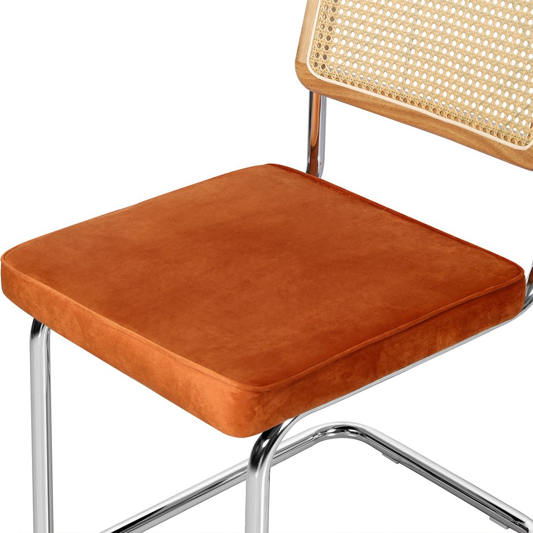 Set of 6 Rattan Dining Chairs with Rubberwood Frame - Natural Green - Rivercity House & Home Co. (ABN 18 642 972 209) - Affordable Modern Furniture Australia
