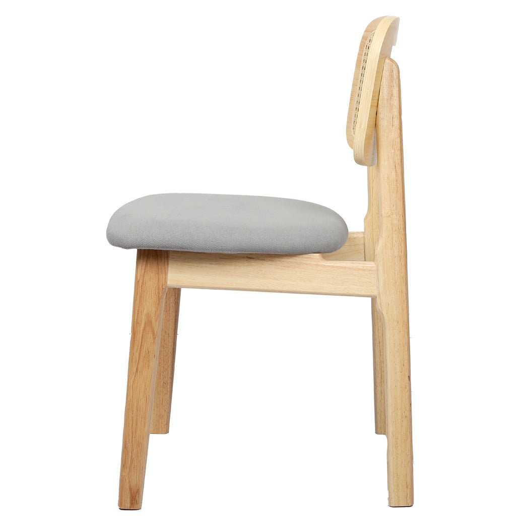 Set of 8 Armless Wood Rattan Dining Chairs - Natural - Rivercity House & Home Co. (ABN 18 642 972 209) - Affordable Modern Furniture Australia
