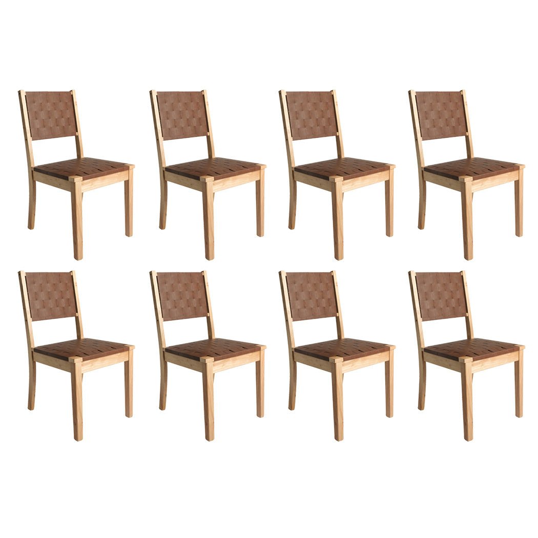 Set of 8 Dining Accent Lounge Chairs - Tan - Rivercity House & Home Co. (ABN 18 642 972 209) - Affordable Modern Furniture Australia