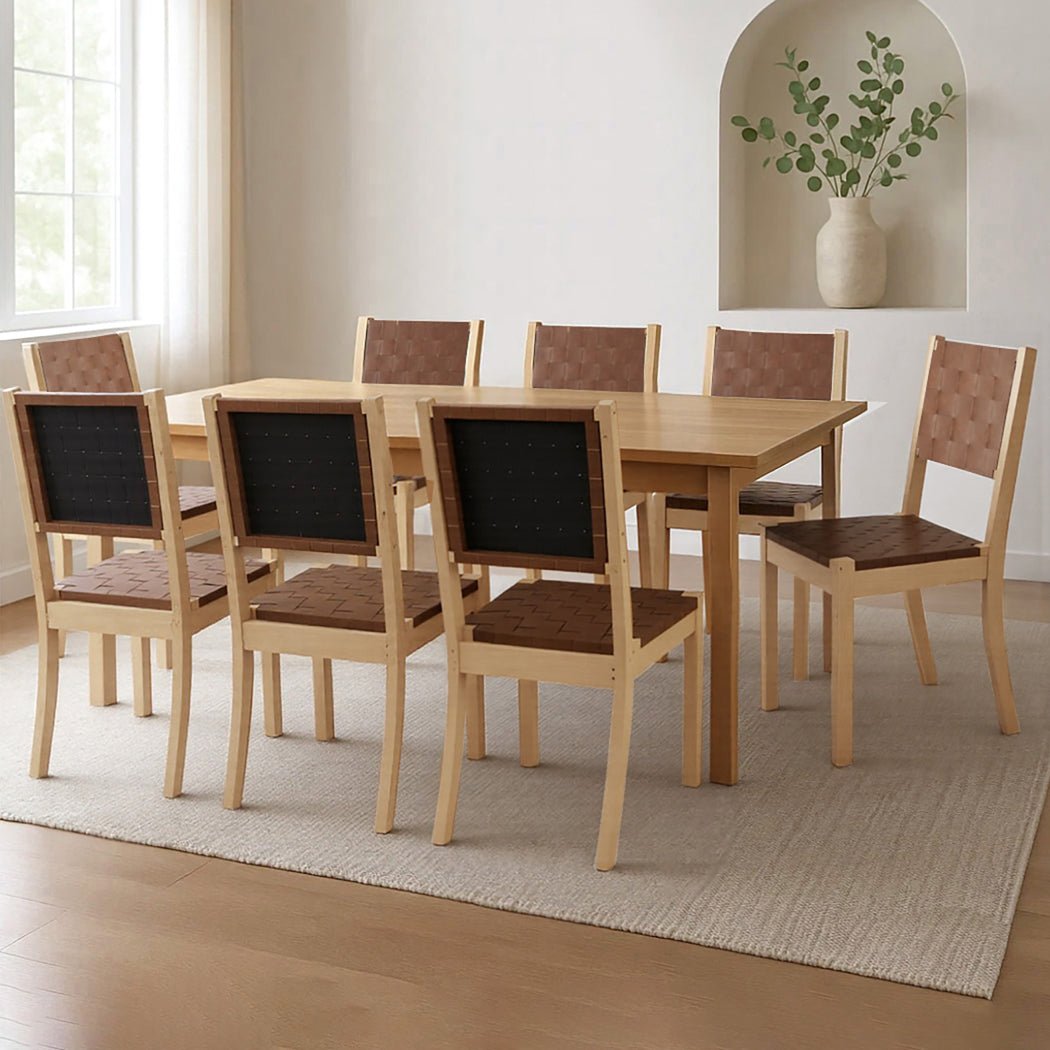 Set of 8 Dining Accent Lounge Chairs - Tan - Rivercity House & Home Co. (ABN 18 642 972 209) - Affordable Modern Furniture Australia