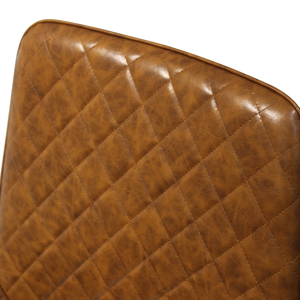 Set of 8 Dining Chairs with Padded PU Leather Seats - Brown - Rivercity House & Home Co. (ABN 18 642 972 209) - Affordable Modern Furniture Australia