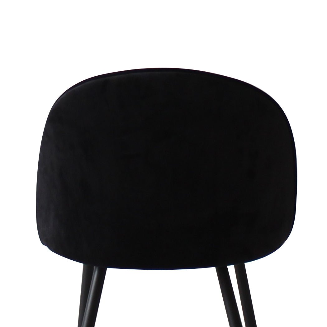 Set of 8 French Provincial Dining Chairs with Velvet Upholstery - Black - Rivercity House & Home Co. (ABN 18 642 972 209) - Affordable Modern Furniture Australia