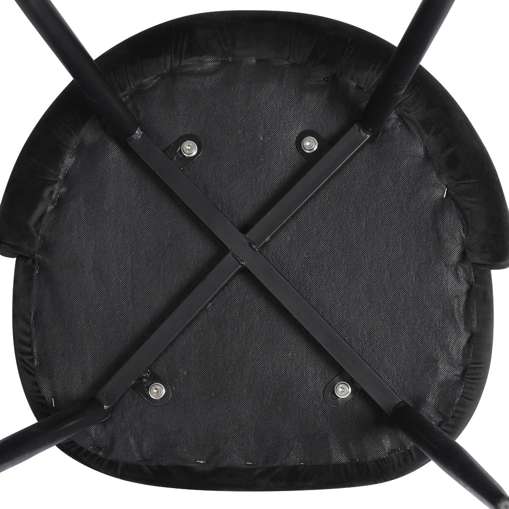 Set of 8 French Provincial Dining Chairs with Velvet Upholstery - Black - Rivercity House & Home Co. (ABN 18 642 972 209) - Affordable Modern Furniture Australia