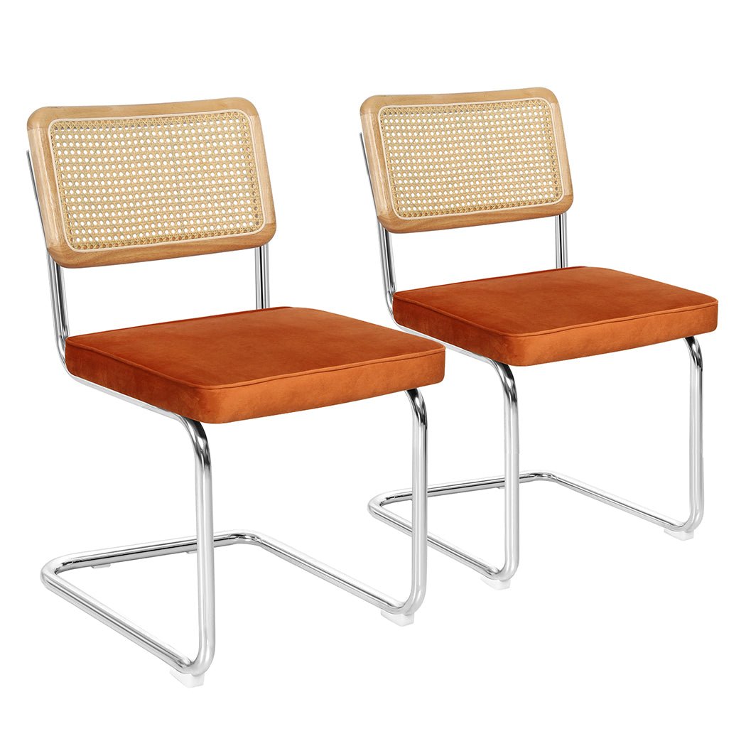 Set of 8 Rattan Dining Chairs with Rubberwood Frame - Natural Green - Rivercity House & Home Co. (ABN 18 642 972 209) - Affordable Modern Furniture Australia