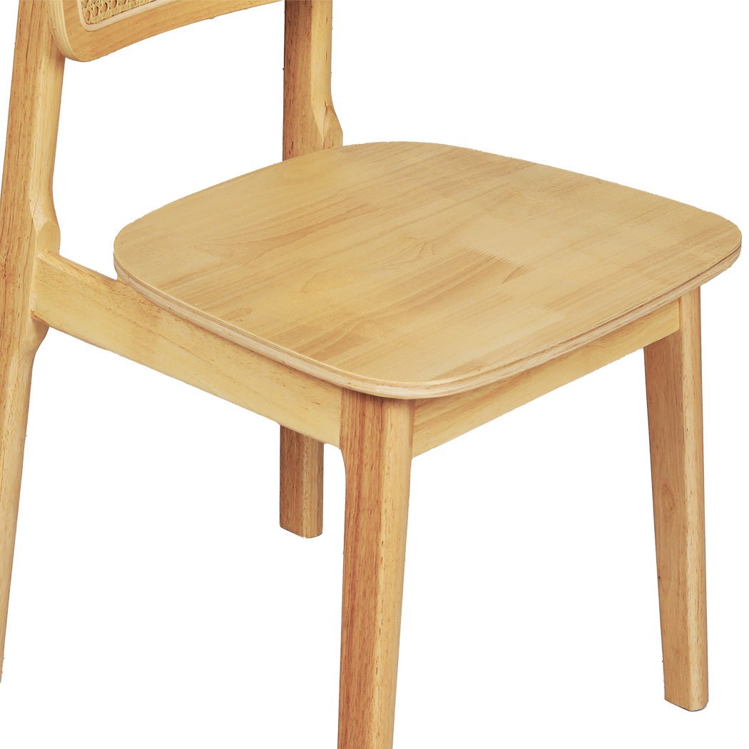 Set of 8 Rattan Dining Chairs with Solid Wood Frame - Natural - Rivercity House & Home Co. (ABN 18 642 972 209) - Affordable Modern Furniture Australia