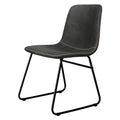 Set of 8 Retro Dining Chairs with Sleigh Legs for Kitchen Table - Black