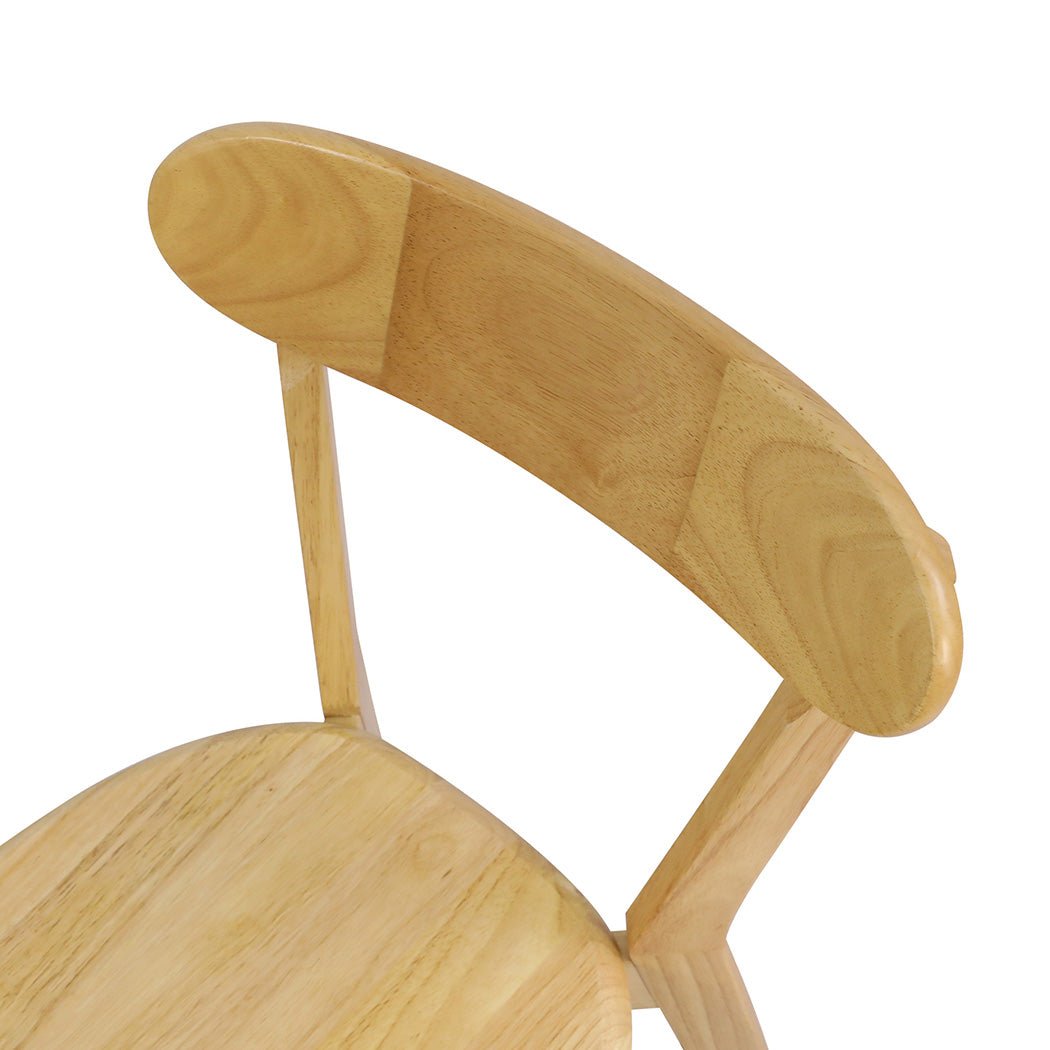 Set of 8 Wooden Dining Chairs with Curved Backrest - Natural - Rivercity House & Home Co. (ABN 18 642 972 209) - Affordable Modern Furniture Australia