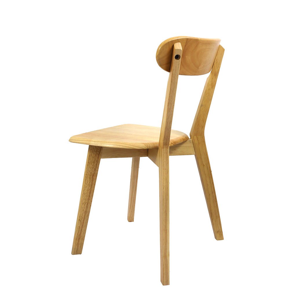 Set of 8 Wooden Dining Chairs with Curved Backrest - Natural - Rivercity House & Home Co. (ABN 18 642 972 209) - Affordable Modern Furniture Australia