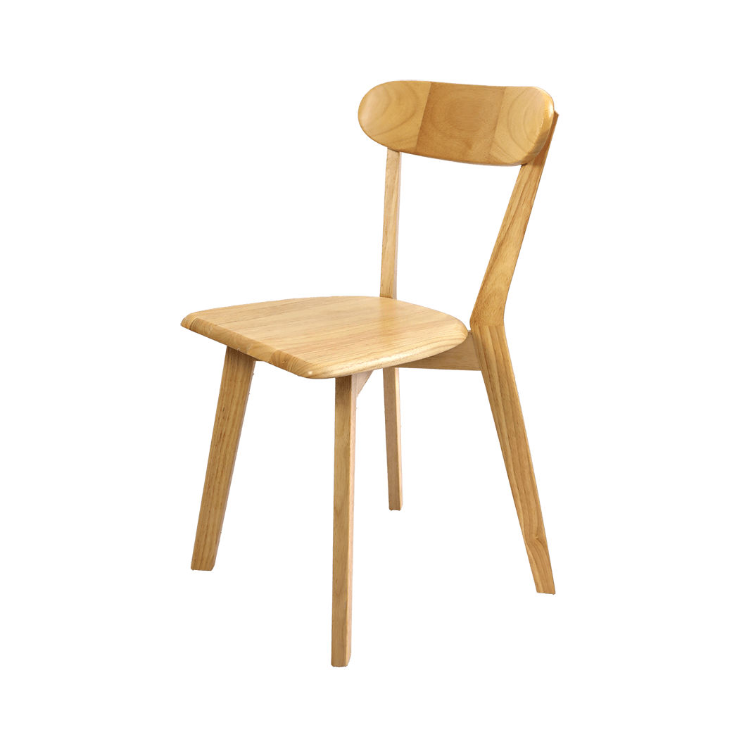Set of 8 Wooden Dining Chairs with Curved Backrest - Natural - Rivercity House & Home Co. (ABN 18 642 972 209) - Affordable Modern Furniture Australia