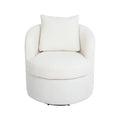 Sherpa Fleece Swivel Chair with Cushion - Beige