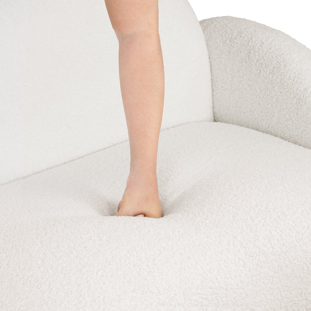 Sherpa Fleece Upholstered Single Sofa Chair - White - Rivercity House & Home Co. (ABN 18 642 972 209) - Affordable Modern Furniture Australia