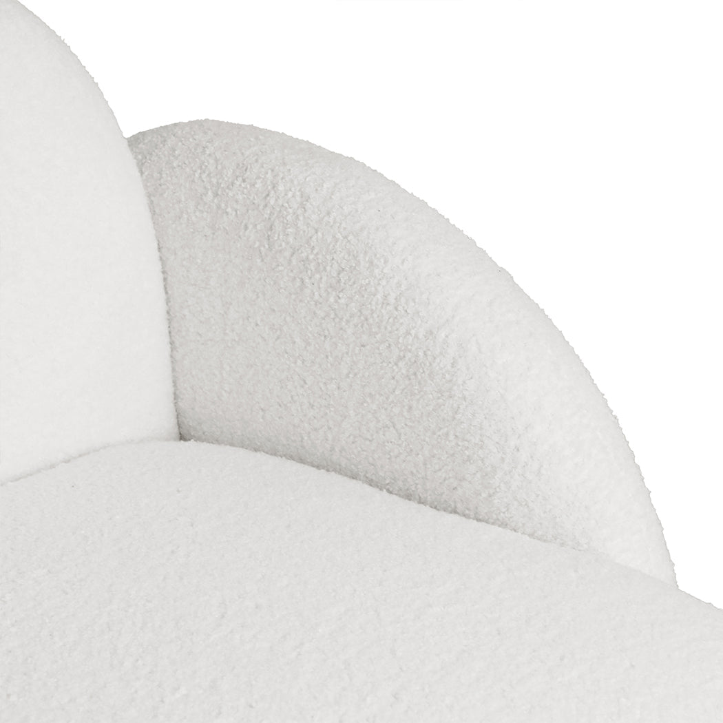 Sherpa Fleece Upholstered Single Sofa Chair - White - Rivercity House & Home Co. (ABN 18 642 972 209) - Affordable Modern Furniture Australia