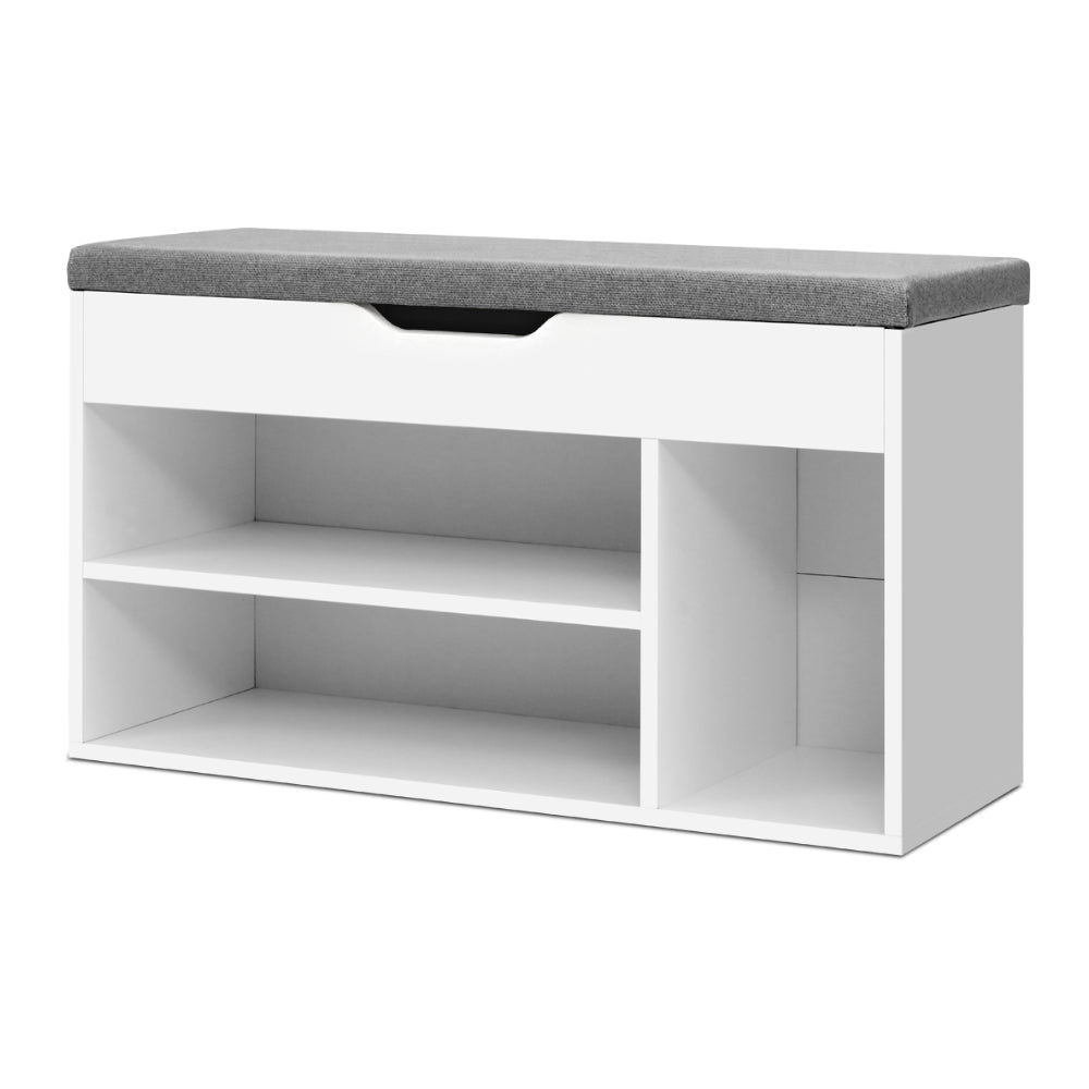 Shoe Cabinet Bench Organiser White - Rivercity House & Home Co. (ABN 18 642 972 209) - Affordable Modern Furniture Australia