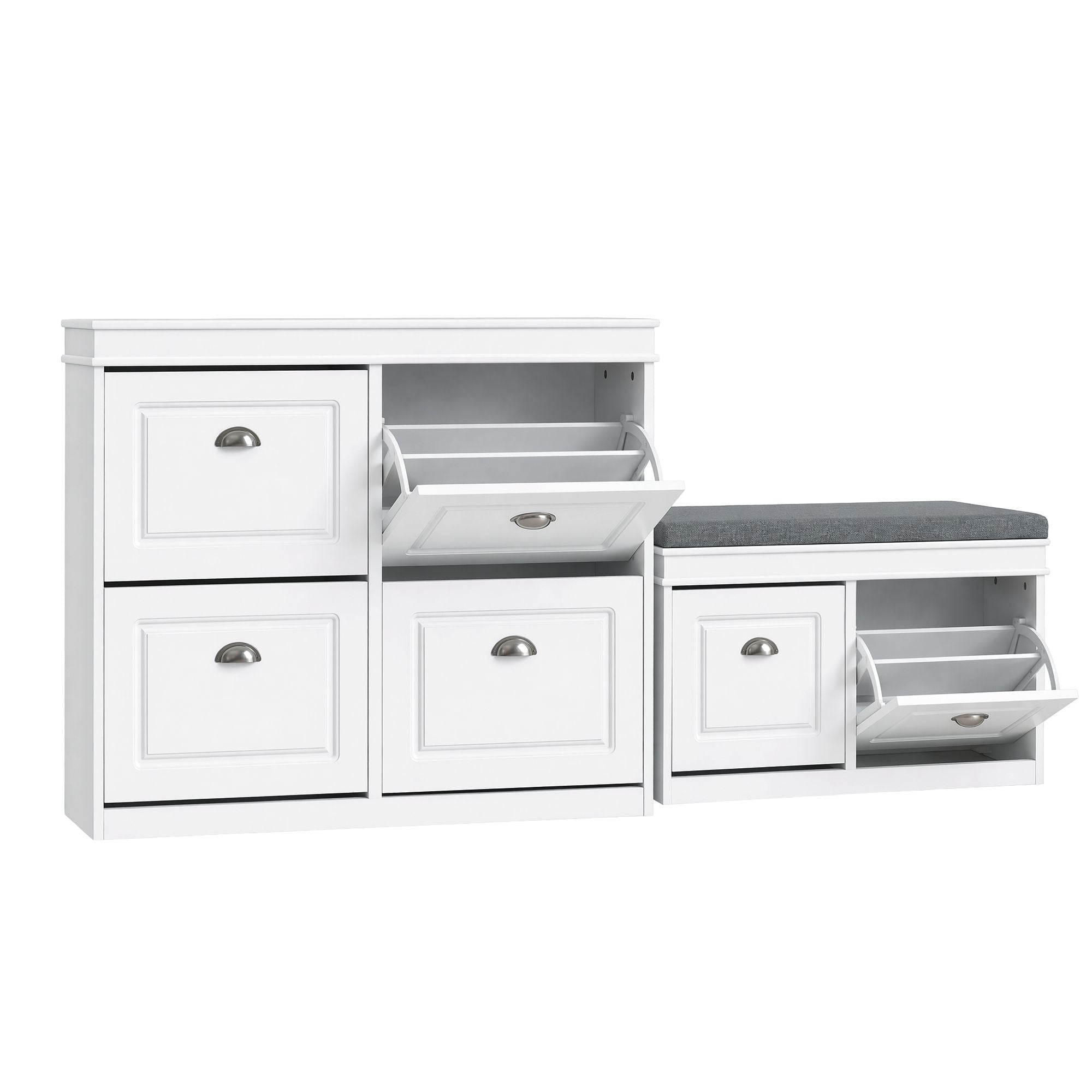 Shoe Cabinet Bench Set Flip Drawer Hallway Living Room White - Furniture > Living Room > Shoe Storage - Rivercity House & Home Co. (ABN 18 642 972 209) - Affordable Modern Furniture Australia