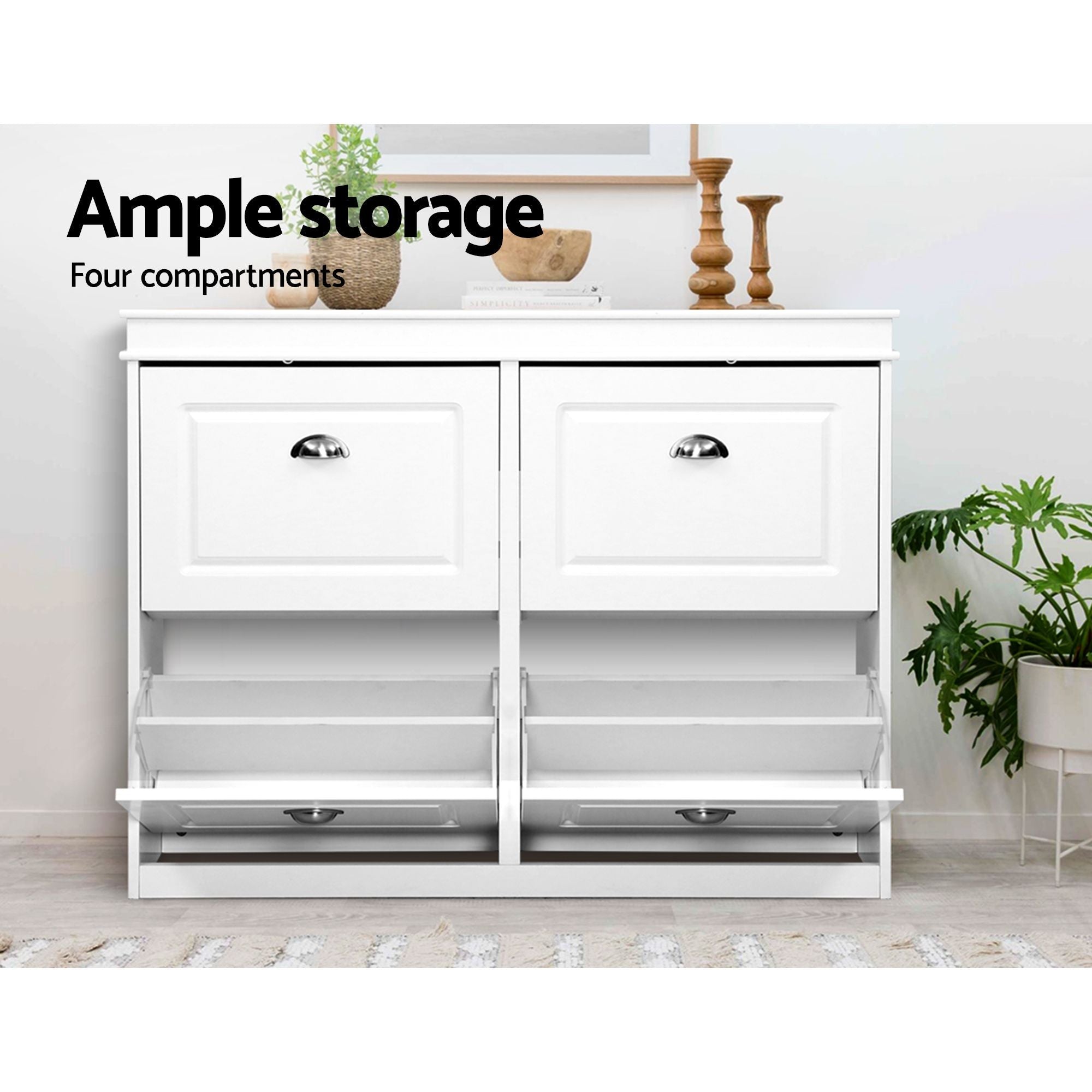 Shoe Cabinet Bench Set Flip Drawer Hallway Living Room White - Furniture > Living Room > Shoe Storage - Rivercity House & Home Co. (ABN 18 642 972 209) - Affordable Modern Furniture Australia