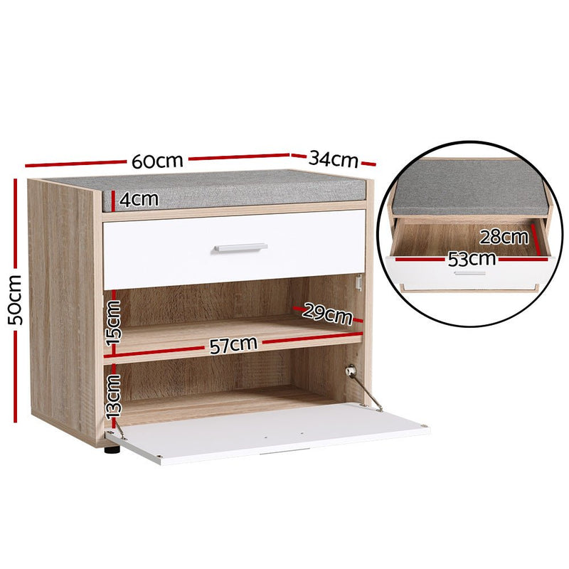 Shoe Cabinet Bench Storage Organiser Seat - Rivercity House & Home Co. (ABN 18 642 972 209) - Affordable Modern Furniture Australia