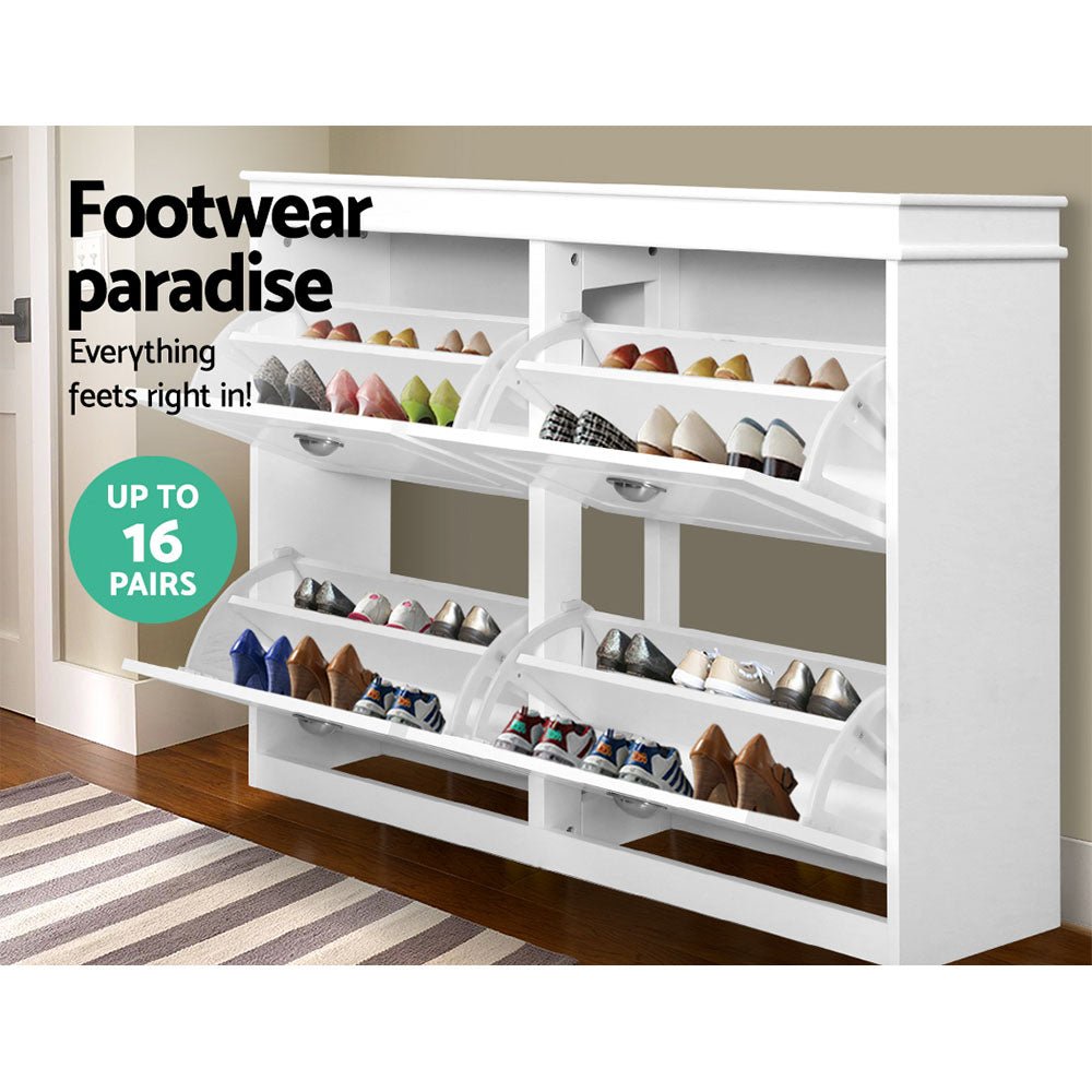 Shoe Cabinet Shoe Storage Organiser White - Furniture > Living Room - Rivercity House & Home Co. (ABN 18 642 972 209) - Affordable Modern Furniture Australia