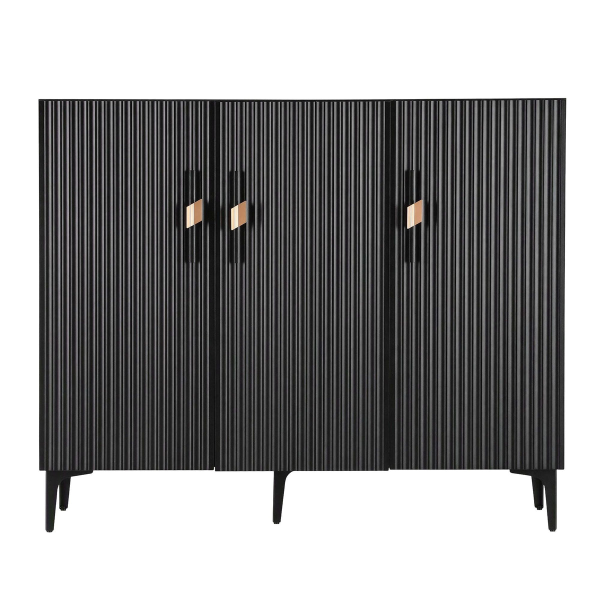 Shoe Cabinet with Fluted Design and Soft-Close Hinges for 25 Pairs - Black - Furniture > Living Room > Shoe Storage - Rivercity House & Home Co. (ABN 18 642 972 209) - Affordable Modern Furniture Australia