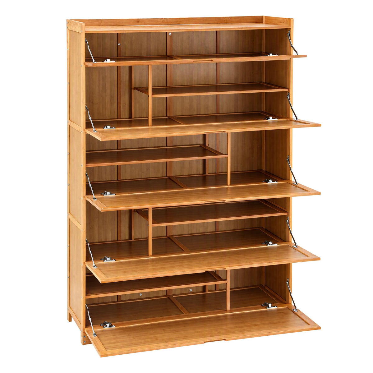 Shoe Cabinet with Multi-Height Shelves for 28 Pairs - Wood - Furniture > Living Room > Shoe Storage - Rivercity House & Home Co. (ABN 18 642 972 209) - Affordable Modern Furniture Australia
