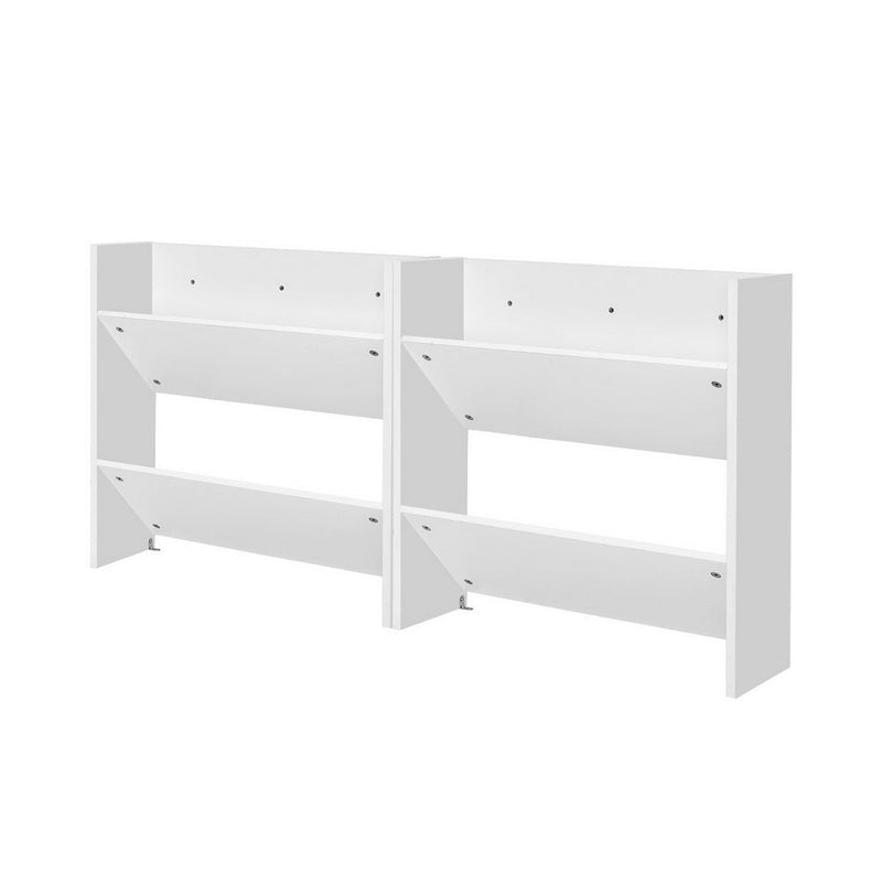 Shoe Rack 2-tier 12 Pairs Wall Mounted x2 - White - Furniture > Bedroom - Rivercity House & Home Co. (ABN 18 642 972 209) - Affordable Modern Furniture Australia