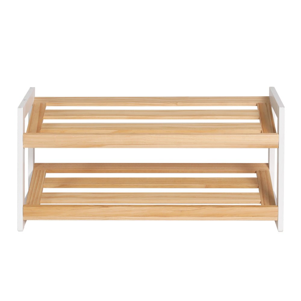 Shoe Rack 2 Tier 6 Pairs White Kara - Furniture > Living Room > Shoe Storage - Rivercity House & Home Co. (ABN 18 642 972 209) - Affordable Modern Furniture Australia