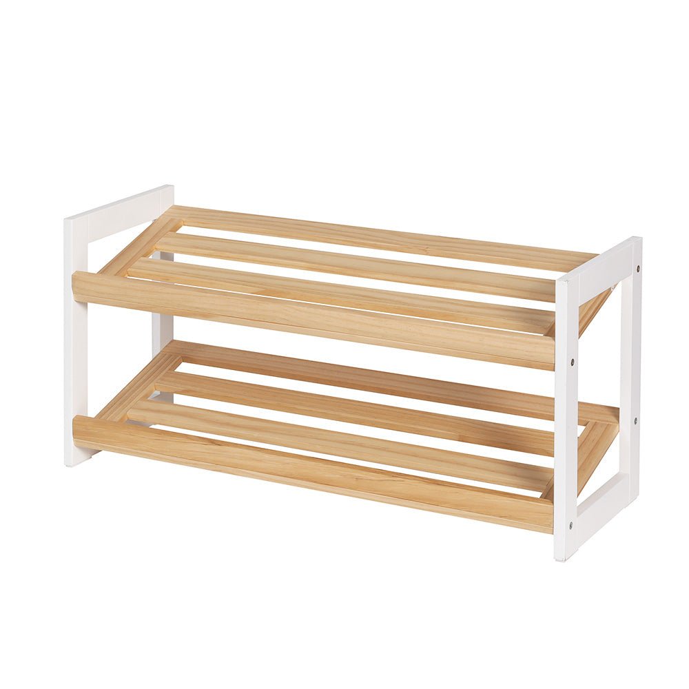 Shoe Rack 2 Tier 6 Pairs White Kara - Furniture > Living Room > Shoe Storage - Rivercity House & Home Co. (ABN 18 642 972 209) - Affordable Modern Furniture Australia