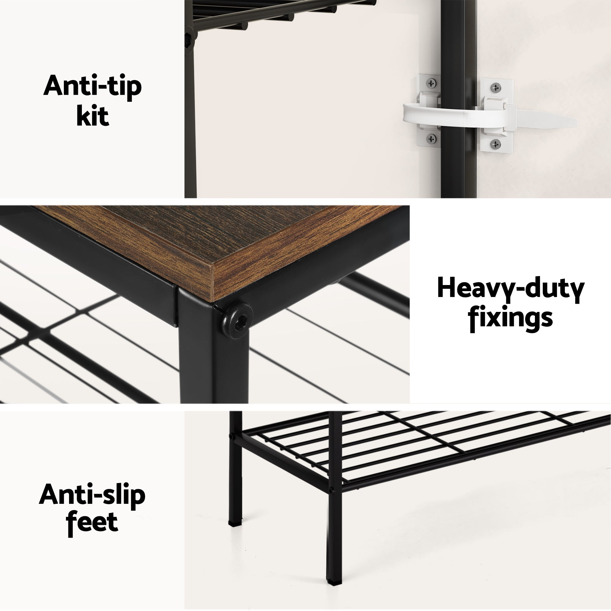 Shoe Rack 4 tier Storage Organiser Walnut - Furniture > Living Room > Shoe Storage - Rivercity House & Home Co. (ABN 18 642 972 209) - Affordable Modern Furniture Australia