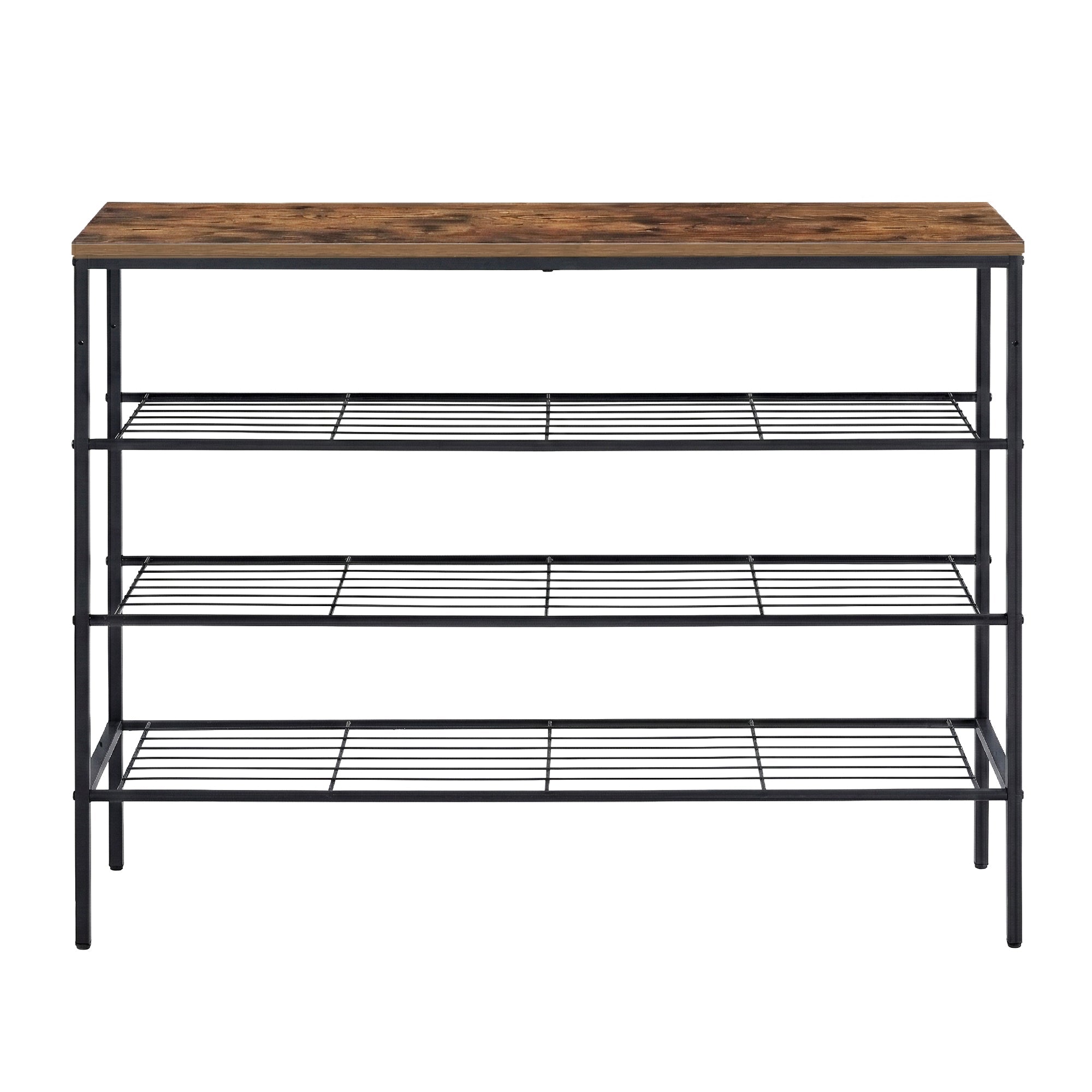 Shoe Rack 4 tier Storage Organiser Walnut - Furniture > Living Room > Shoe Storage - Rivercity House & Home Co. (ABN 18 642 972 209) - Affordable Modern Furniture Australia