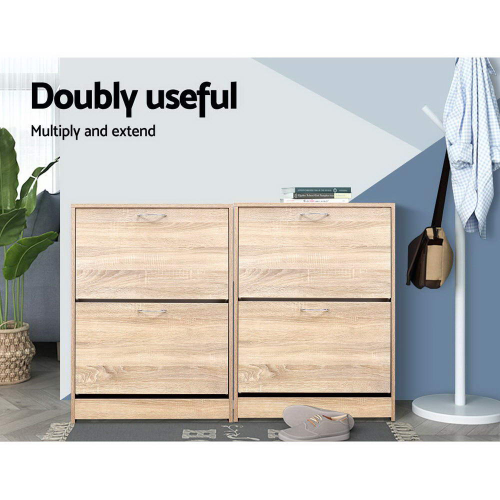 Shoe Rack Cabinet 24 Pairs 3 - tier Wood Nina - Furniture > Living Room > Shoe Storage - Rivercity House & Home Co. (ABN 18 642 972 209) - Affordable Modern Furniture Australia