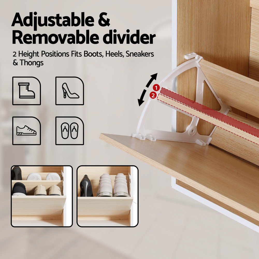 Shoe Rack Cabinet 24 Pairs Adjustable Shelf Pine - Furniture > Living Room > Shoe Storage - Rivercity House & Home Co. (ABN 18 642 972 209) - Affordable Modern Furniture Australia