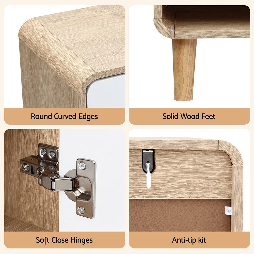 Shoe Rack Cabinet 25 Pairs Storage Cupboard Pine&White - Furniture > Living Room > Shoe Storage - Rivercity House & Home Co. (ABN 18 642 972 209) - Affordable Modern Furniture Australia