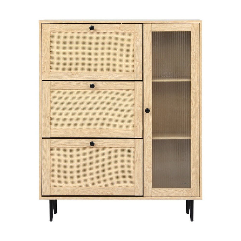 Shoe Rack Cabinet 3 Flip - out Drawers Pine - Furniture > Living Room > Shoe Storage - Rivercity House & Home Co. (ABN 18 642 972 209) - Affordable Modern Furniture Australia