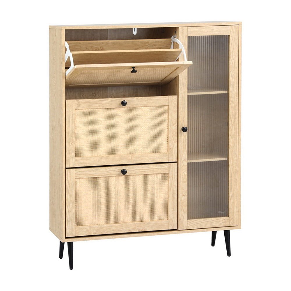 Shoe Rack Cabinet 3 Flip - out Drawers Pine - Furniture > Living Room > Shoe Storage - Rivercity House & Home Co. (ABN 18 642 972 209) - Affordable Modern Furniture Australia