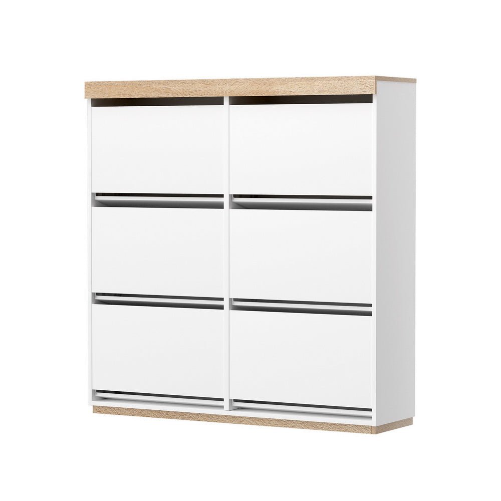 Shoe Rack Cabinet 3 - Tier 45 Pairs White - Furniture > Living Room > Shoe Storage - Rivercity House & Home Co. (ABN 18 642 972 209) - Affordable Modern Furniture Australia