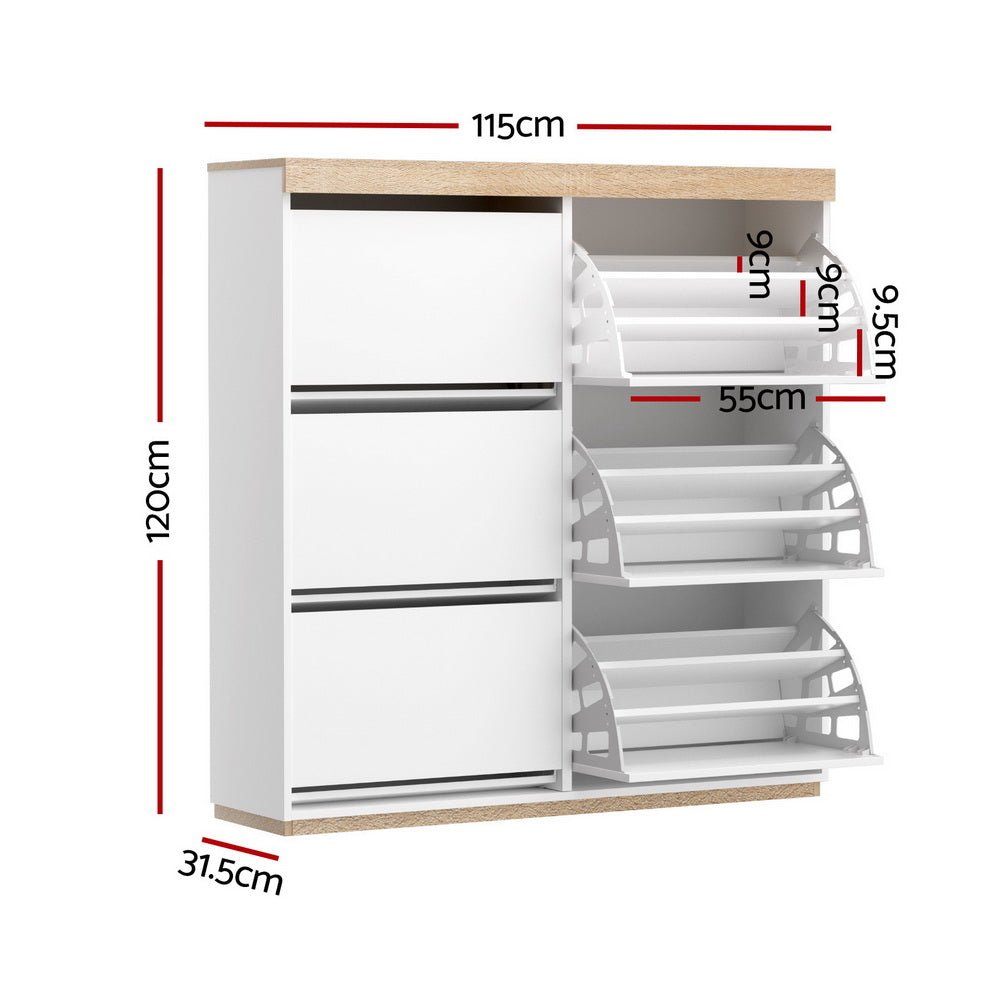 Shoe Rack Cabinet 3 - Tier 45 Pairs White - Furniture > Living Room > Shoe Storage - Rivercity House & Home Co. (ABN 18 642 972 209) - Affordable Modern Furniture Australia