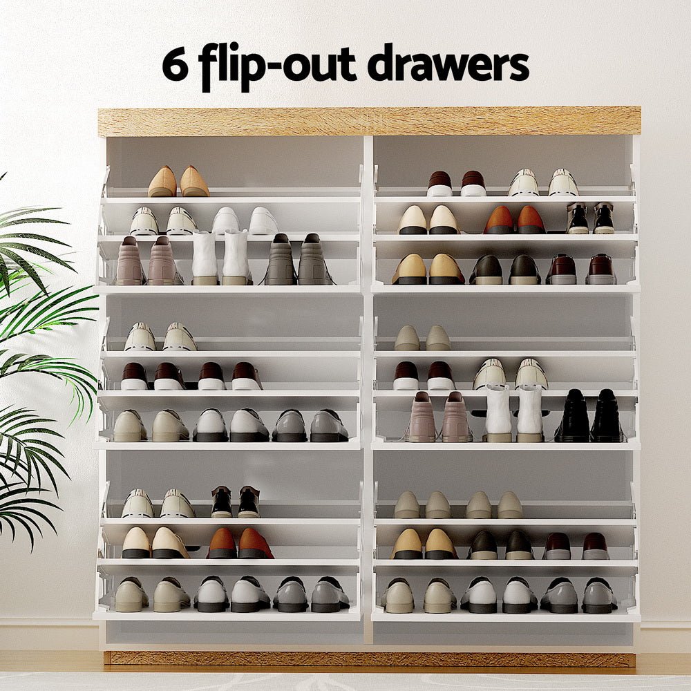 Shoe Rack Cabinet 3 - Tier 45 Pairs White - Furniture > Living Room > Shoe Storage - Rivercity House & Home Co. (ABN 18 642 972 209) - Affordable Modern Furniture Australia