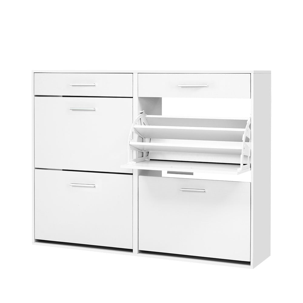 Shoe Rack Cabinet 36 Pairs Adjustable Shelves White Sara - Furniture > Living Room > Shoe Storage - Rivercity House & Home Co. (ABN 18 642 972 209) - Affordable Modern Furniture Australia