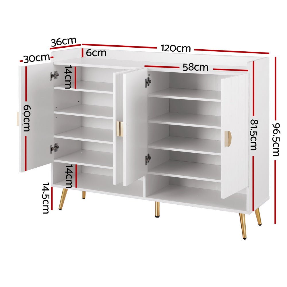 Shoe Rack Cabinet 5 Tiers 30 Pairs White - Furniture > Living Room > Shoe Storage - Rivercity House & Home Co. (ABN 18 642 972 209) - Affordable Modern Furniture Australia